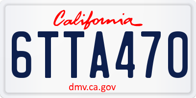 CA license plate 6TTA470