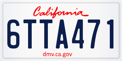 CA license plate 6TTA471