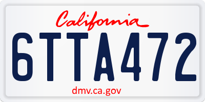 CA license plate 6TTA472