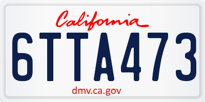 CA license plate 6TTA473