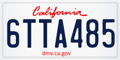CA license plate 6TTA485