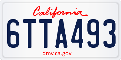 CA license plate 6TTA493