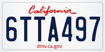 CA license plate 6TTA497