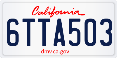 CA license plate 6TTA503