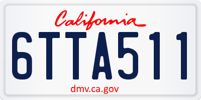 CA license plate 6TTA511