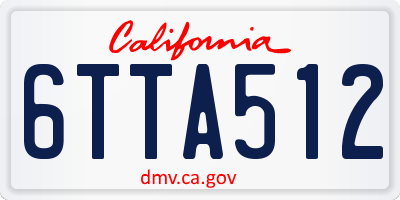 CA license plate 6TTA512
