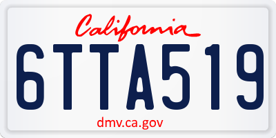 CA license plate 6TTA519