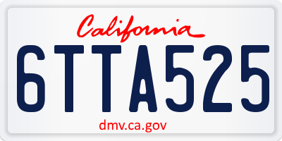 CA license plate 6TTA525
