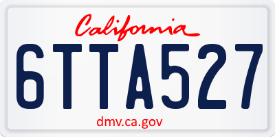 CA license plate 6TTA527