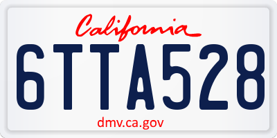 CA license plate 6TTA528