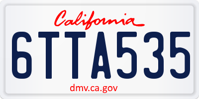 CA license plate 6TTA535