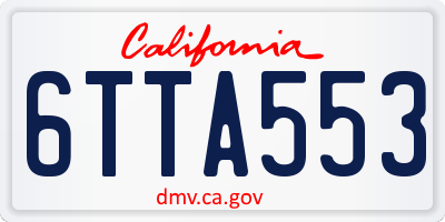 CA license plate 6TTA553