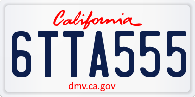 CA license plate 6TTA555