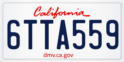 CA license plate 6TTA559