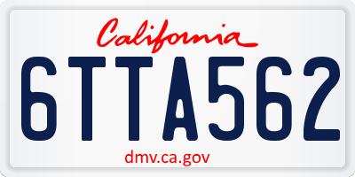 CA license plate 6TTA562