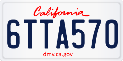CA license plate 6TTA570