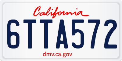 CA license plate 6TTA572