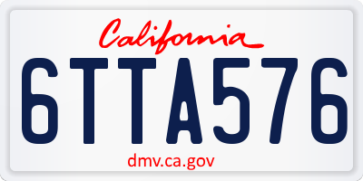 CA license plate 6TTA576