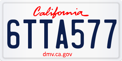 CA license plate 6TTA577