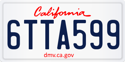 CA license plate 6TTA599