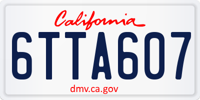CA license plate 6TTA607
