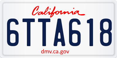 CA license plate 6TTA618
