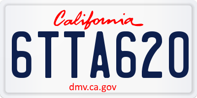 CA license plate 6TTA620