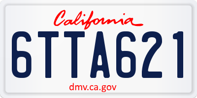 CA license plate 6TTA621