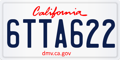 CA license plate 6TTA622