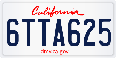 CA license plate 6TTA625