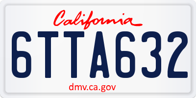CA license plate 6TTA632