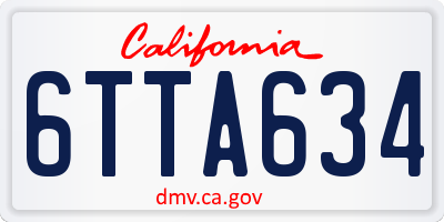 CA license plate 6TTA634