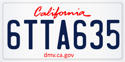 CA license plate 6TTA635