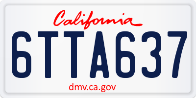 CA license plate 6TTA637