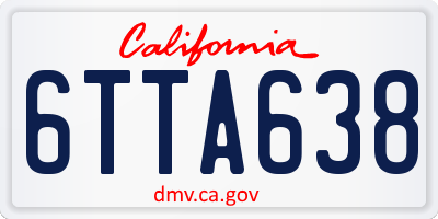 CA license plate 6TTA638