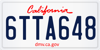 CA license plate 6TTA648