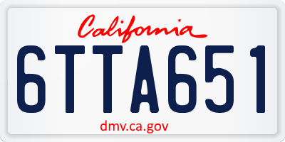 CA license plate 6TTA651