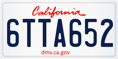 CA license plate 6TTA652