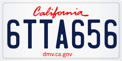 CA license plate 6TTA656