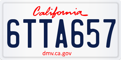 CA license plate 6TTA657