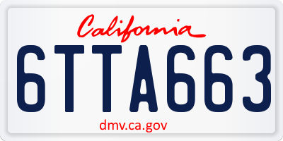 CA license plate 6TTA663