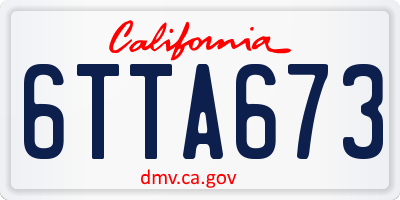 CA license plate 6TTA673