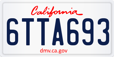 CA license plate 6TTA693