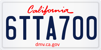 CA license plate 6TTA700