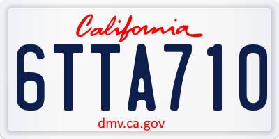 CA license plate 6TTA710