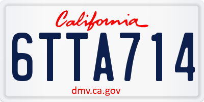 CA license plate 6TTA714