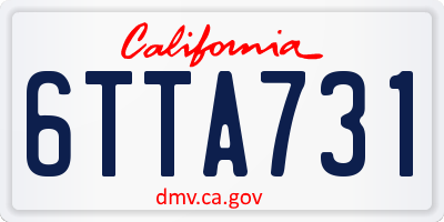 CA license plate 6TTA731