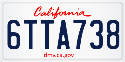 CA license plate 6TTA738