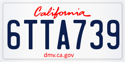 CA license plate 6TTA739