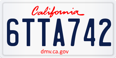 CA license plate 6TTA742